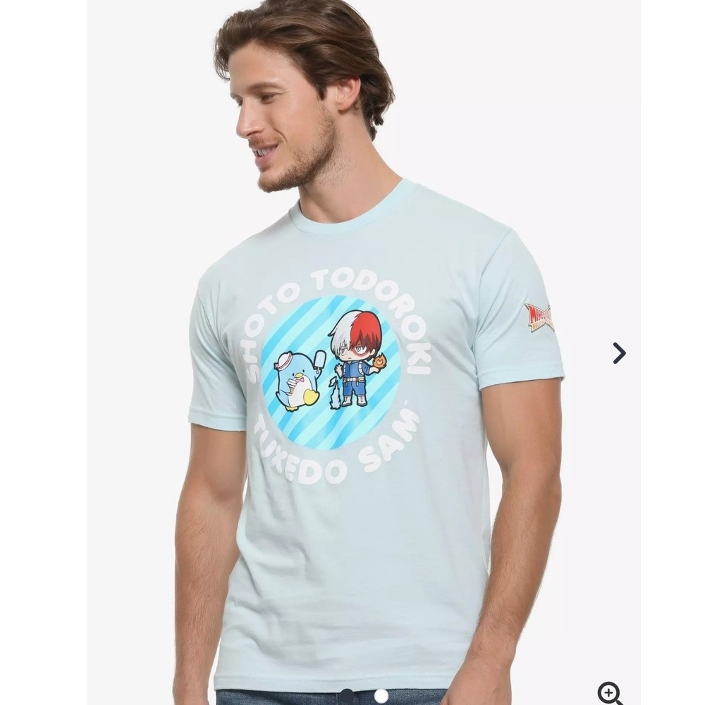 My Hero Academia x Hello Kitty and Friends Todoroki & Tuxedo Sam T-Shirt Med Q74